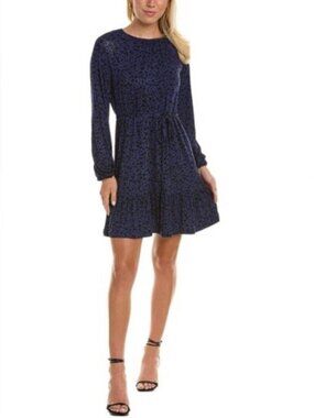 Boden Crew Neck Jersey Mini Dress Mariner Blue, Meadow Sprig 6L